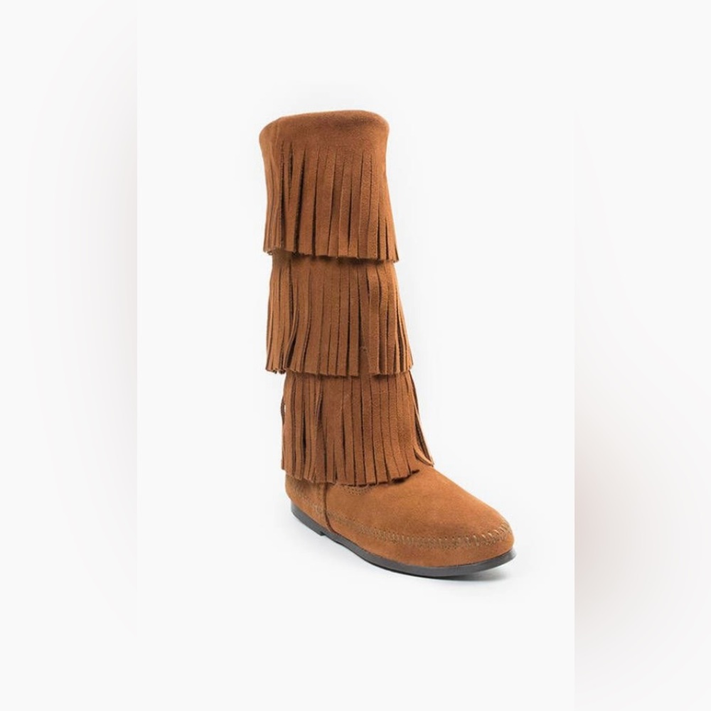 Minnetonka Brown Three Layer Fringe Boot - image 4